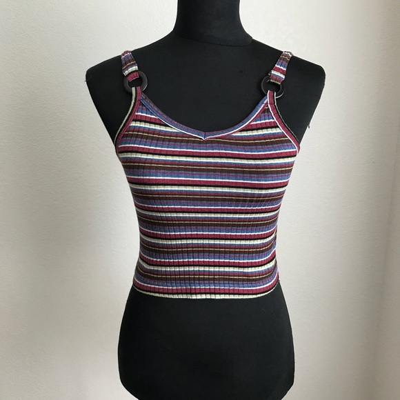 Tops - Vintage Crop Top Stripe Tank Top 90’s